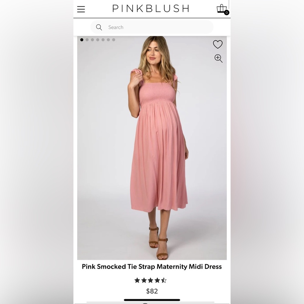 Pink Smocked Midi Dress | Maternity
